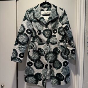 Stylish Swirl Patterned Women's Coat